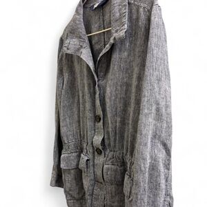 Lands End Linen Navy and White Women's Jacket